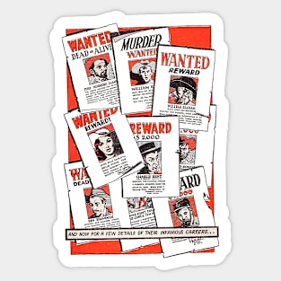 Wanted Posters Buffalo Bill Western Cowboy Retro Comic Sticker